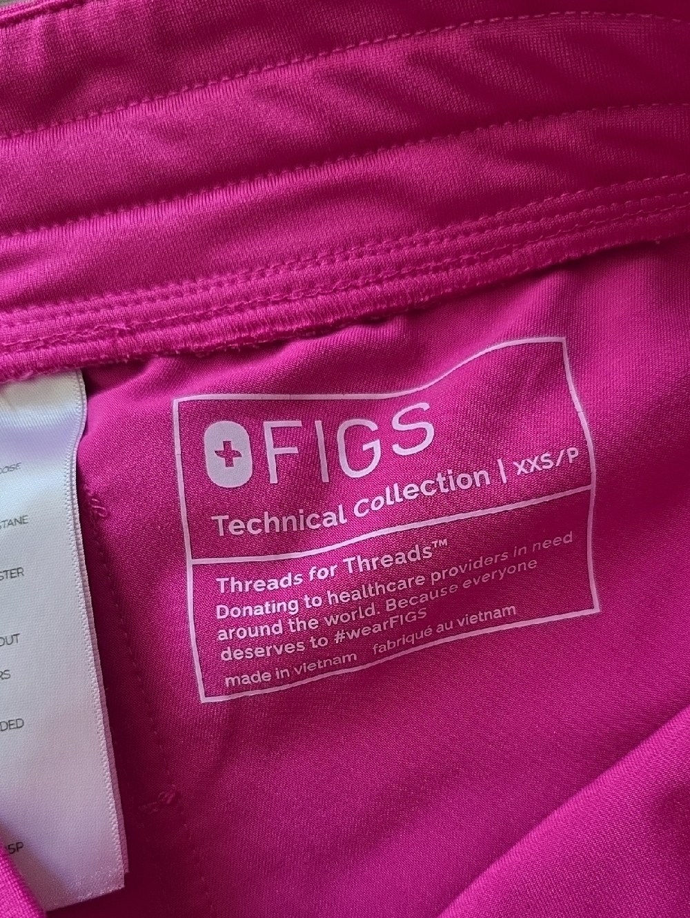 Figs Girls Hot Pink Jogger Pants with Blue Drawstring - Picture 4 of 9